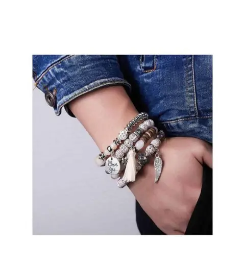 Lot de bracelets perlés style bohème avec pendentifs — photo 2