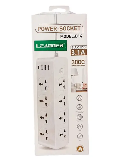 Multiprises 3000W/Rallonge - Prises 8 Ports Interrupteur, 3 Ports USB — photo 2