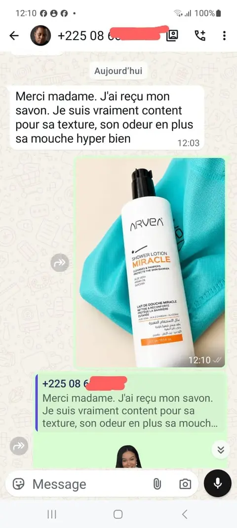 Lait de douche Miracle ARVEA 500 ml pour peau sèche — photo 2