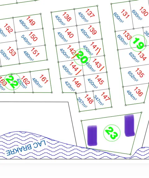 4lots coller de 450m2 avec approbation à 20m bordure lac brakré à la baie — photo 1
