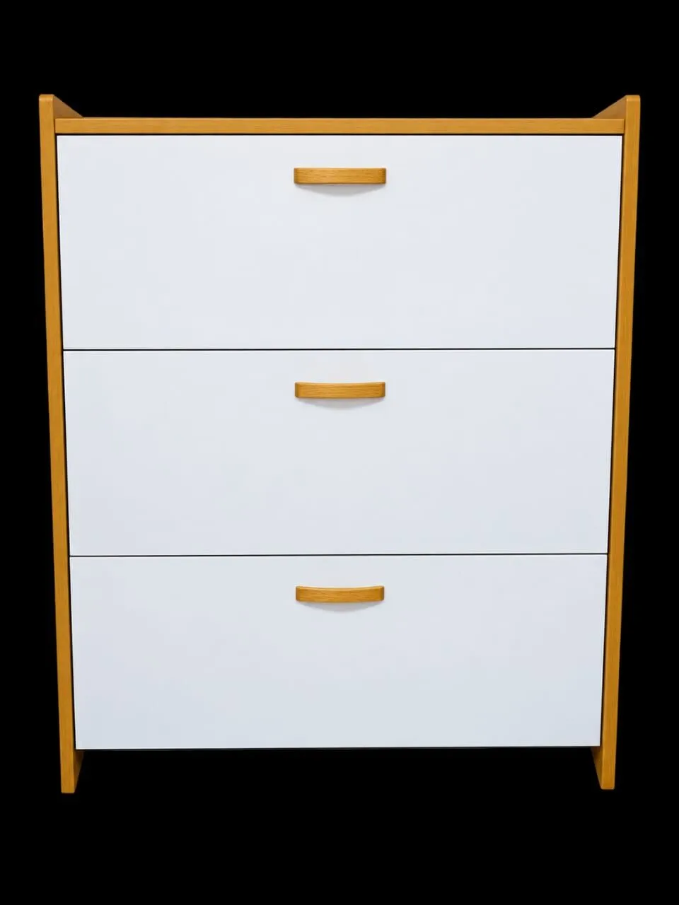 Meuble de rangement 3 tiroirs blanc et bois — photo 1