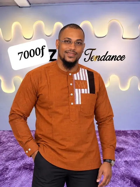 Chemise pour homme manche longue  sans coll — photo 1