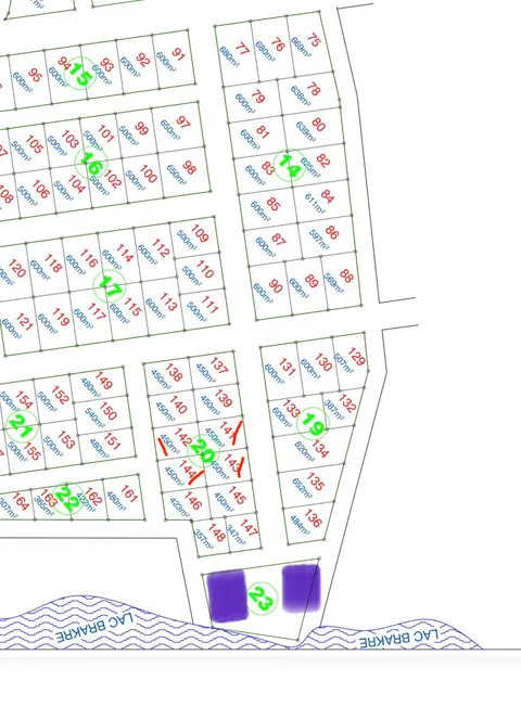 4lots coller de 450m2 avec approbation à 20m bordure lac brakré à la baie — photo 2