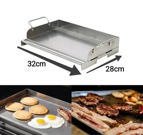 Plancha en inox pour grillades avec accessoires — photo 2