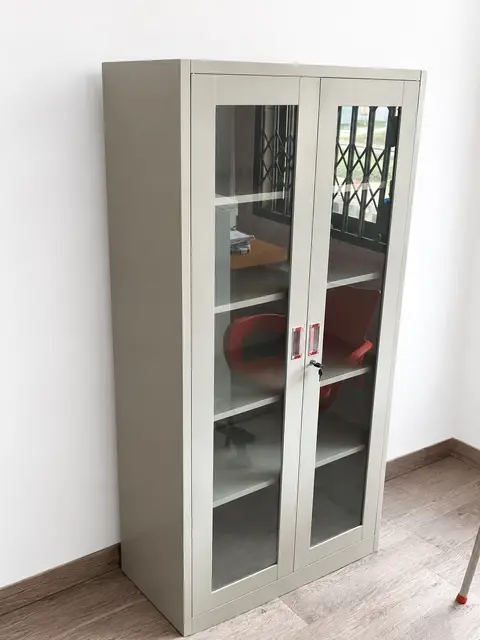 Armoire de bureau métallique à portes vitrées — photo 2